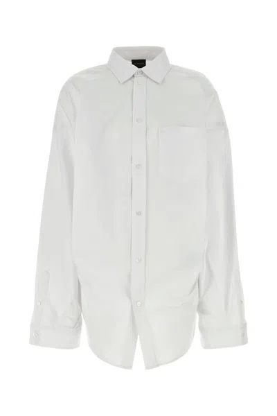 BALENCIAGA BALENCIAGA WHITE POPLIN OVERSIZE SHIRT
