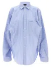 Balenciaga Cut Up Stripe Asymmetric Oversize Cotton Button-up Shirt