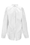 Balenciaga Asymmetric Shirt With Logo Embroidery In White