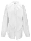 Balenciaga Asymmetric Shirt With Logo Embroidery In White