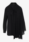 Balenciaga Black Georgette Scarf Blouse