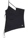 Balenciaga Asymmetric Strap-detail Tank Top In Black