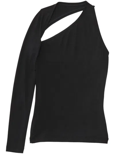 Balenciaga Asymmetrical Black Top For Women