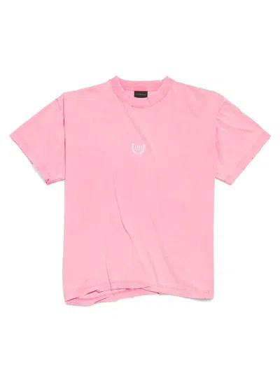 Balenciaga Asymmetrical Bottom Laurel Classic Boxy T-shirt Clothing In Multicolor
