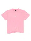 Balenciaga Asymmetrical Bottom Laurel Classic Boxy T-shirt Clothing In Pink & Purple