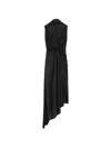 Balenciaga Melton Twisted Brushed Jersey Asymmetric Dress In Black