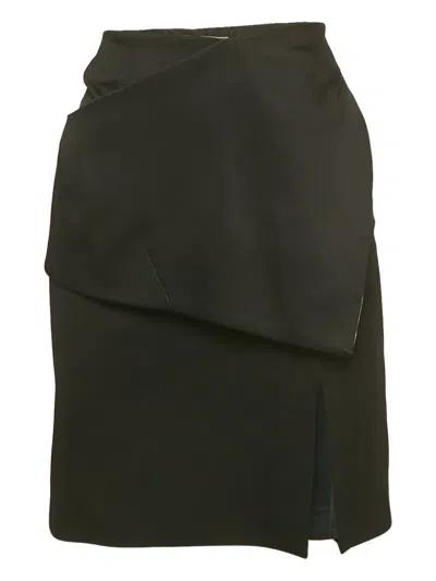 Pre-owned Balenciaga Asymmetrical Midi Skirt In Black