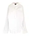 Balenciaga Large Fit Asymmetric Shirt Shirts White In White