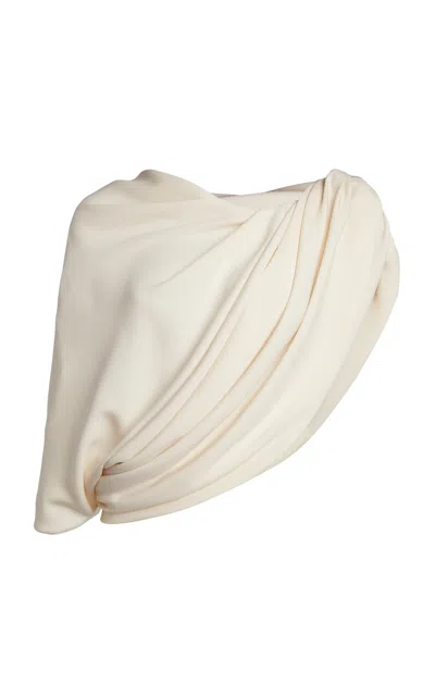 Balenciaga Asymmetrical Silk Top In White