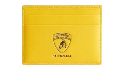 Pre-owned Balenciaga Automobil Lamborghini Card Holder In Yellow