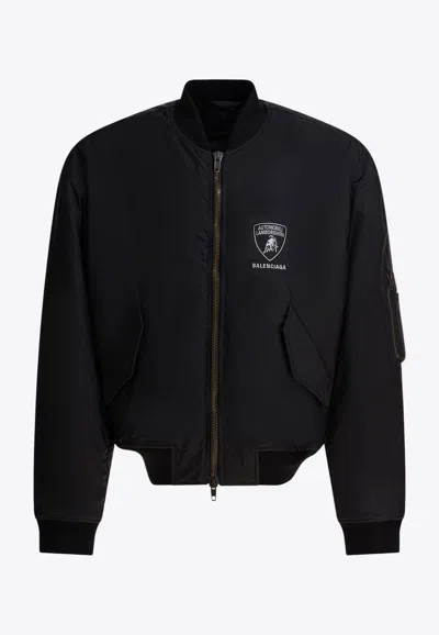 Balenciaga X Automobili Lamborghini Bomber Jacket In Black