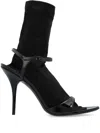 Balenciaga Avenue Sock Black Sandal In Patent Leather And Mesh In Black