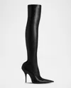 Balenciaga Knife Stretch Over-the-knee Stiletto Boots In 1080 Black/gold