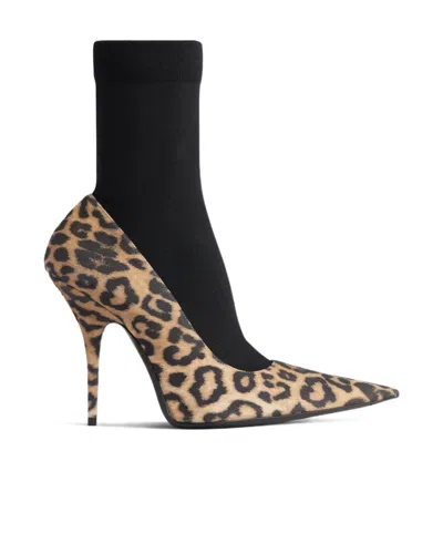 BALENCIAGA BALENCIAGA LEOPARD PRINTED AVENUE SOCK PUMPS