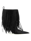 Balenciaga Avenue Fringe Ankle Boots Pointed Toe Pull Tab In Black