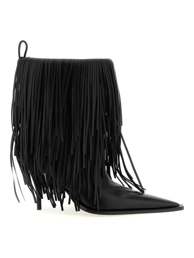 BALENCIAGA AVENUE FRINGE ANKLE BOOTS