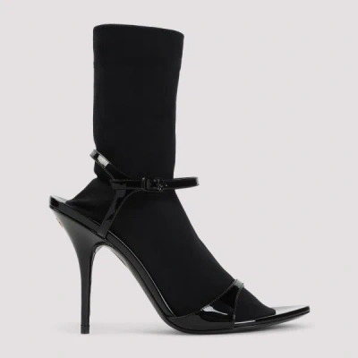 Balenciaga Avenue Sock Black Sandal In Patent Leather And Mesh In Multi