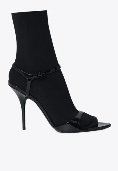 BALENCIAGA AVENUE SOCK 110 PATENT LEATHER SANDALS
