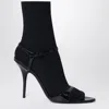 Balenciaga Avenue Sock Black Sandal In Patent Leather And Mesh In Black