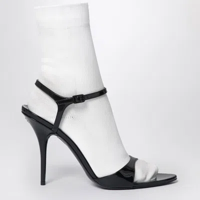 BALENCIAGA BALENCIAGA AVENUE SOCK BLACK SANDAL IN PATENT LEATHER AND MESH