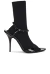 Balenciaga Avenue Sock Black Sandal In Patent Leather And Mesh In Black