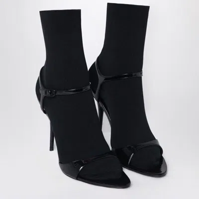 Balenciaga Avenue Sock Sandal In Patent Mesh