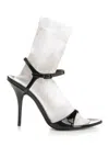 Balenciaga Avenue Sock Black Sandal In Patent Leather And Mesh