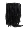 Balenciaga Avenue Fringe Ankle Boots Pointed Toe Pull Tab In Black
