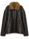 Balenciaga Aviator Leather Jacket In Brown