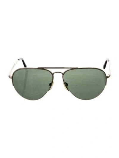 Pre-owned Balenciaga Aviator Tinted Sunglasses In Gold
