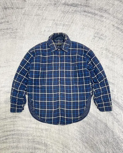 Pre-owned Balenciaga Aw17 Flannel Padded Jacket In Blue