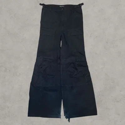Pre-owned Balenciaga Aw23  Convertible Cargo Flare Black Pants Size Xs