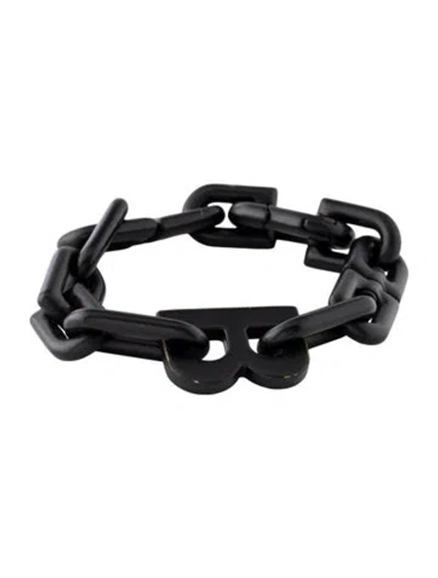 Pre-owned Balenciaga B Chain Thin Link Bracelet, 6" In Multicolor