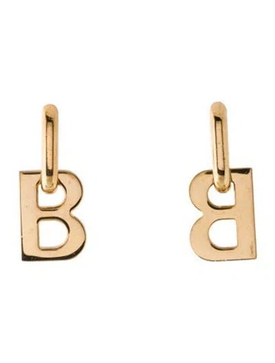Pre-owned Balenciaga B Chain Xl Hoop Earrings In Multi