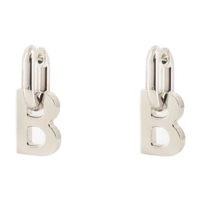 Balenciaga B Chain Xs Earp Earring In Silver