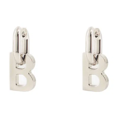Balenciaga B Chain Xs Earp Earring In Silver