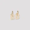 Balenciaga B Chain Xs Earrings In Shiny Gold