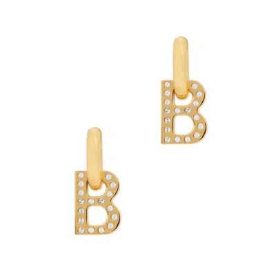 Balenciaga B Chain Xs Gold-tone Hoop Earrings
