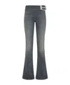 Balenciaga Buckle Design Flared Trousers In Gray