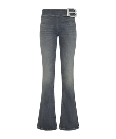 BALENCIAGA BALENCIAGA LOGO PLAQUE FLARED JEANS