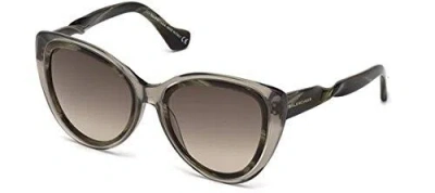 Pre-owned Balenciaga Ba26 20k Gray Cat Eye Gray Gradient 54-18-140mm Women's Sunglasses