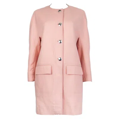 Pre-owned Balenciaga Baby Pink Cotton Collarless Coat Jacket 38 S