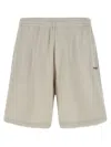 Balenciaga Elastic Waistband Raw Hem Side Pockets Shorts In Gold