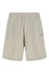 Balenciaga Elastic Waistband Raw Hem Side Pockets Shorts In Sand
