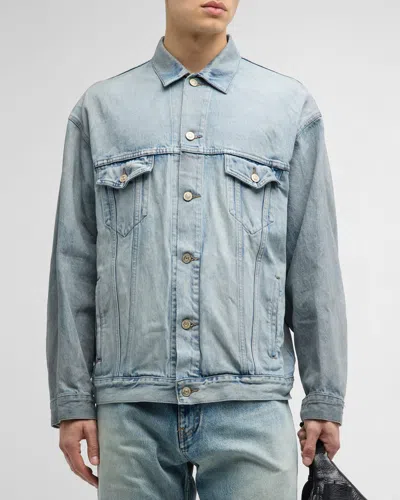 Balenciaga Oversized Denim Jacket In Blue