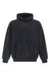 Balenciaga Hoodie With Front Pocket And Ribbed Cuffs In Black