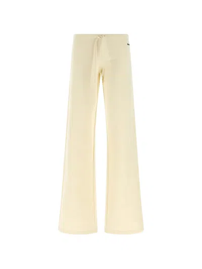 Balenciaga Back Logo Wide Leg Jogging Trousers In Neutral