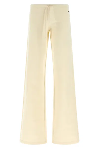 Balenciaga Back Logo Wide Leg Jogging Trousers In Neutral