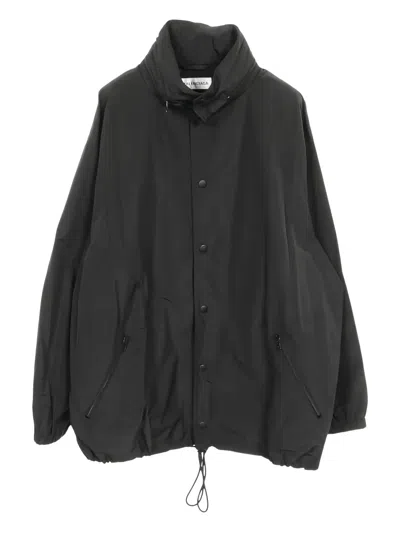 Pre-owned Balenciaga Back-logo Hooded Jacket In Black