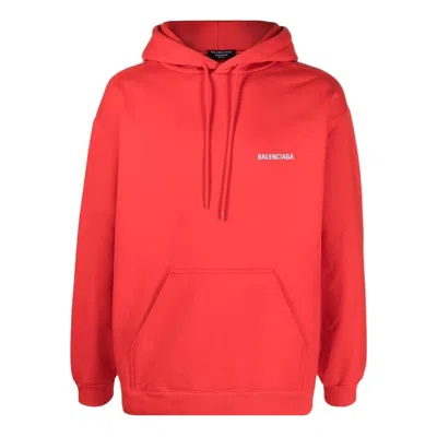 Balenciaga Back Logo Hoodie Regular Fit 'bright Red'